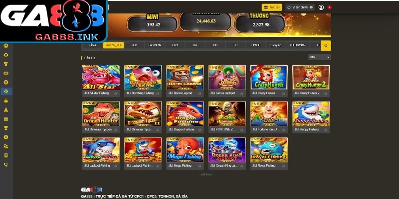 Kho trò chơi đa dạng với chủ đề phong phú và hấp dẫn