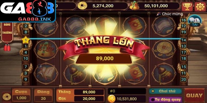 Chọn mức cược trên mỗi dòng thanh toán