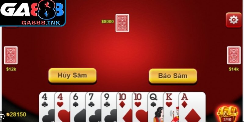 Giao diện chia bài xác định lượt đánh đầu tiên